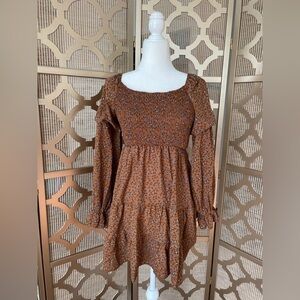 NEW | Floral Tiered Ruffle A Line Smocked Dress | M